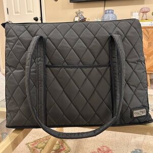 Cinda b Black Quilted Tote Bag